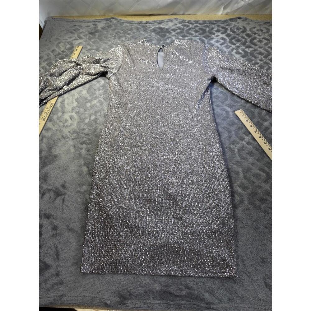 Caramela Sequin Cocktail Dress Silver, Fully Lined, Size M Never Worn ! - Picture 14 of 15